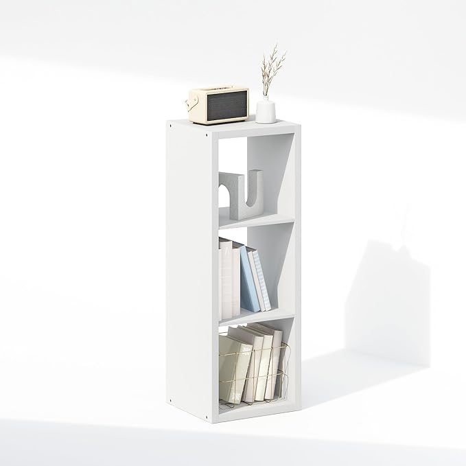 Furinno Cubic Closet Organizers and Storage, 3-Cube Closet Organizer, Open Shelf Closet Storage, Extra Thick Frame for Wardro