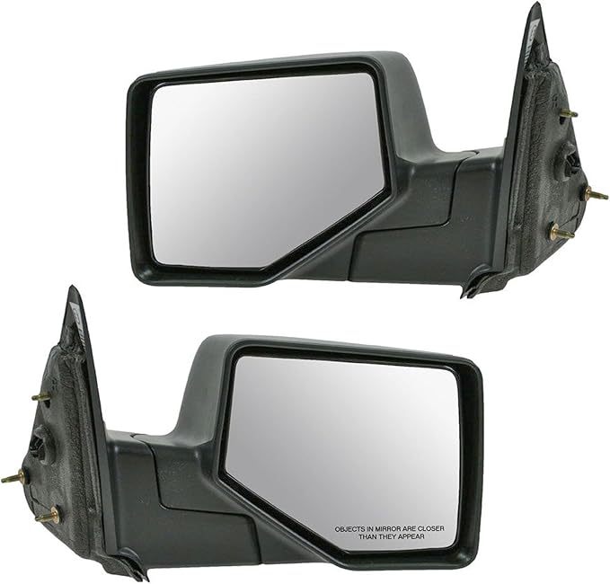 TRQ 2 Piece Driver and Passenger Side Mirror Assembly Set Manual Adjustment Non-Heated No Memory Black Compatible with 2006-2