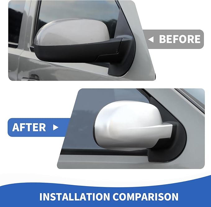 RAZPOY Rearview Mirror Cover Side Mirror Shell Trim Compatible with Chevy Silverado & Suburban & Tahoe & GMC-Yukon & GMC-Sierra & Cadillac Escalade 2007-2013, Silver