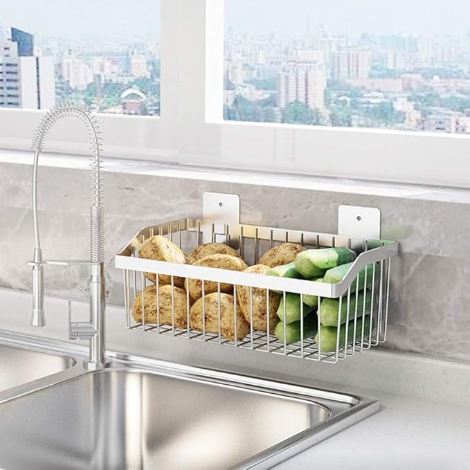 Wire Baskets, SUS304 Stainless Steel Storage Baskets, Durable Baskets for Storage Wall Mount, Hanging Wire Baskets Wall Mount