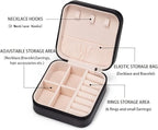 5pack/PU Leather Travel Jewelry Case, Mini Jewelry Box, Small Jewelry Organizer Portable Display Storage Case for Rings Earri