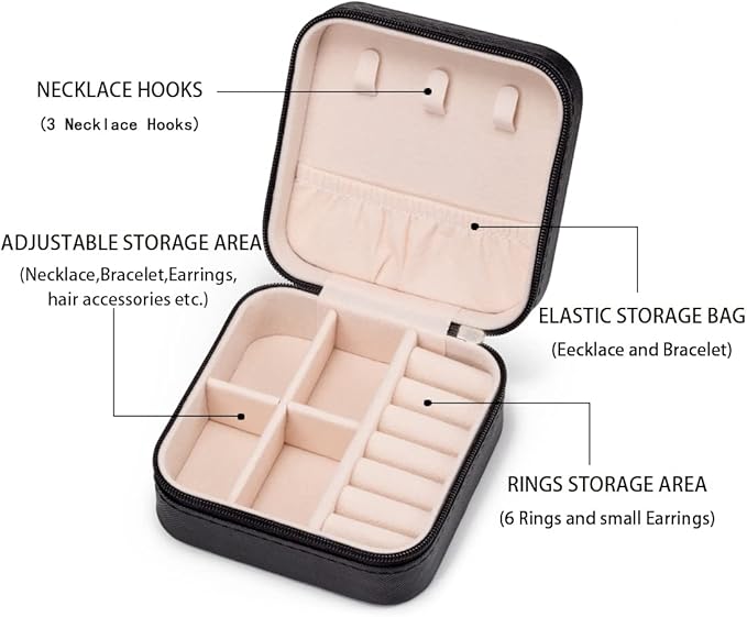 5pack/PU Leather Travel Jewelry Case, Mini Jewelry Box, Small Jewelry Organizer Portable Display Storage Case for Rings Earri