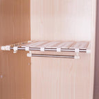 Hershii Tension Shelf Expandable Closet Organizer Adjustable Rod Heavy Duty Hanging Rail Rustproof DIY Storage Rack 4-Bar Ext