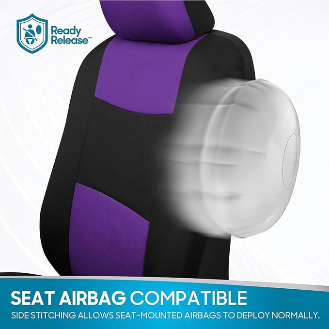 BDK PolyPro Car Seat Covers Full Set Combo with Front and Rear Waterproof All -Weather Car Floor Mats - Universal Fit Automot