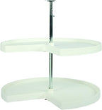 Knape & Vogt Corner Cabinet Lazy Susan, 2-Tier Lazy Susan for Cabinet, 28-Inch 360º Turntable for Kitchen Cabinets, White