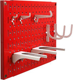 Wall Control Pegboard Wall Organizer Tiles Modular Red Metal Pegboard Tiling Set - Four 12-Inch Tall x 16-Inch Wide Peg Board