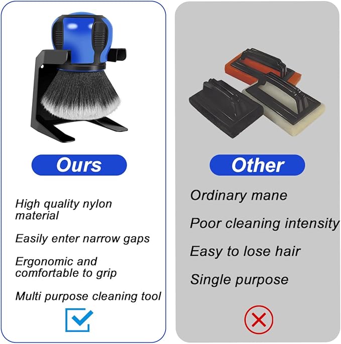 AUCELI Car Detailing Brush, Ultra Soft Auto Interior Dusting Brush with Storage Rack, Car XL Synthetic Brush Cleaning Tool, U