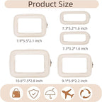 5PCS Diaper Bag Organizer Pouch Set, Clear Organizer Bags, TSA Approved Toiletry Bag, Clear Waterproof Cosmetic Bags with Zip