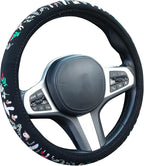 Embroidered Mushroom Snail Cute Steering Wheel Cover, Auto Anti-Slip Breathable Steering Wheel Protector,Mushroom Car Accessories for Women,Universal Size Fit Most Cars -15 inch