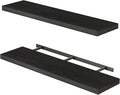 Fixwal Floating Shelves for Wall, 35" Long Heavy Duty Wall Mounted Rustic Wood Shelves for Living Room, Bedroom, Bathroom and