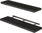 Fixwal Floating Shelves for Wall, 35" Long Heavy Duty Wall Mounted Rustic Wood Shelves for Living Room, Bedroom, Bathroom and