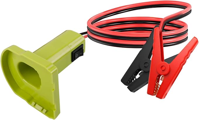 Jumper Cables Adapter Compatible with Ryobi 18V Battery, 12AWG 5.9FT Portable Battery Jump Starter Automotive Booster Cables Power for Car Jump Starting Using Tool
