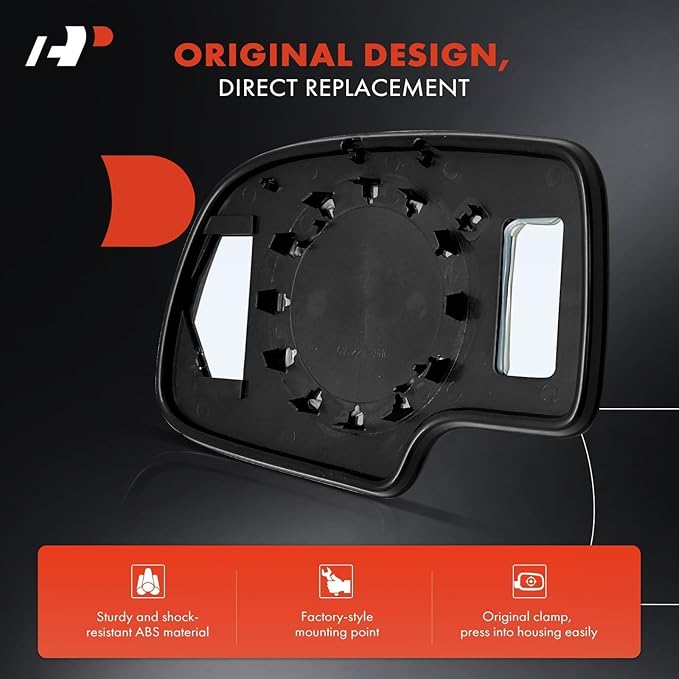 A-Premium Right Passenger Side Manual Non-Heated Mirror Glass Compatible with 1999-2007 Chevy Silverado, Tahoe, Suburban, Avalanche & GMC Sierra, Yukon & Cadillac Escalade, Escalade ESV/EXT
