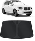 TINGLU Sun Shade for BMW X7 3.0L xDrive40i 2021-2025 2026 Accessories Windshield Sun Shade Window Shade UV Rays Protection Sun Visor Cover with Steering Wheel Sunshade Storage Bag