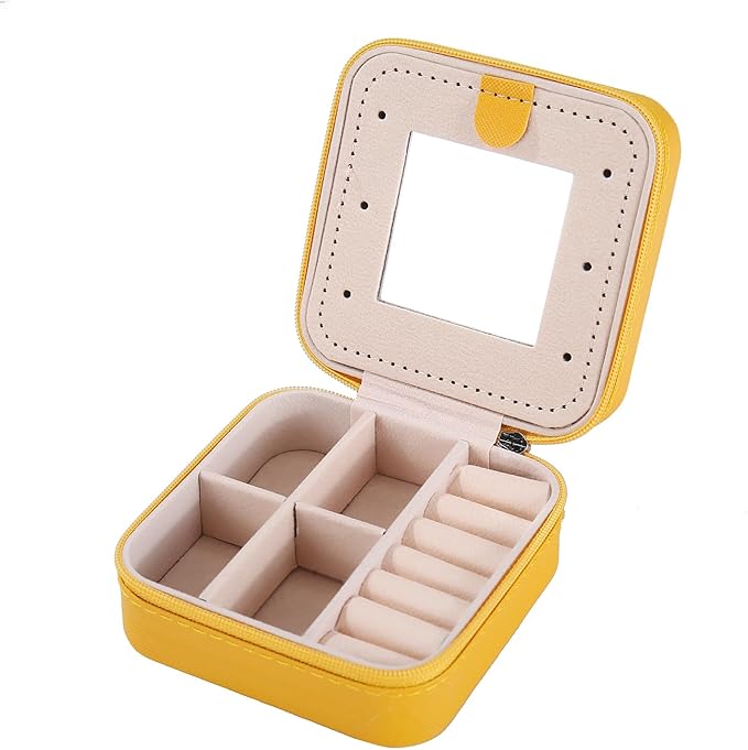 KElofoN Travel jewelry case Travel jewelry box Travel Jewelry Organizer Small Jewelry Organizer Box for Girls Women with Mirr