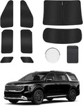 8PCS Window Shades for Kia Carnival 2022-2025 Accessories – Full Coverage Sun Shade for Side Windows, Rear Triangular & Windshield – UV Protection & Privacy for Camping, Napping, Relaxing