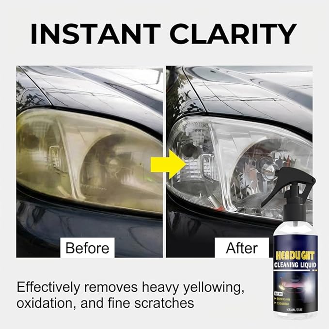 Car Headlight Restoration Spray Kit for Polishing Car Headlight, 2026 New Light Cleaner & Restorer Kit with Cleaning Cloth fo