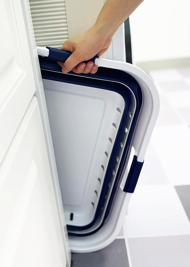 SAMMART 42L (11 gallon) Collapsible Plastic Laundry Basket - Foldable Pop Up Storage Container/Organizer - Space Saving Hampe