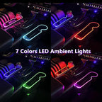 7 Color Led Car Seat Gap Organizer Car Seat Pocket Gap Filler with USB+C Charger,2 Pack Car Seat Gap Storage Console Side Gap Filler with Cigarette Lighter 2026 Fast Charger Seat Gap Filler (Black)