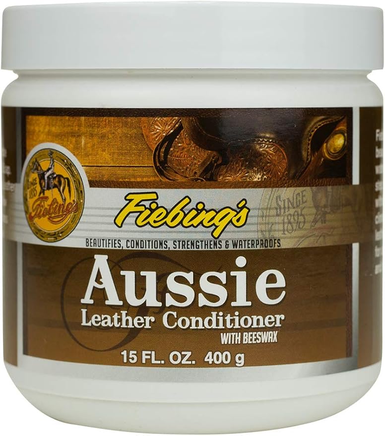 Fiebing's Aussie Leather Conditioner (14 oz) - Contains Beeswax to Withstand Hot Conditions - Preserve, Moisturize, Strengthe