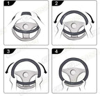 CAR PASS Rhombus Leather Universal Steering Wheel Cover, Fit for Suvs,Trucks,Cars,Sedans,Vans (Black&Red)