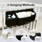 Hanging Baby Diaper Caddy, 3-in-1 Changing Table Diaper Organizer Holder For Baby Crib, Nursery Organization Diaper Stacker S
