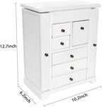 Jewelry Box for Women, Rustic Wooden Jewelry Boxes & Organizers with Mirror & Drawers,6 Layer Jewelry Organizer Box for Rings