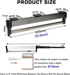 Adjustable Pull Out Clothes Rail, Extendable Steel Trouser Hanger Rack (30-80cm), Space Saving Closet Organizer, Heavy Duty L