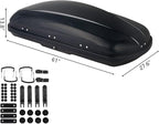 TUFFIOM 13.4 cu.ft. Rooftop Cargo Box w/Keys, Hard Shell Waterproof Travel Roof Storage Cargo Carrier Luggage Rack, 61" L x 27.6" W x 13.8" H, Dual-Side Opening, for SUV Car Van w/Cross Bars, Black