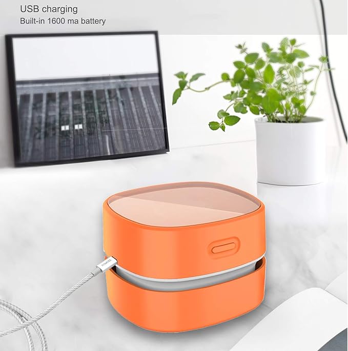ODISTAR Desktop Vacuum Cleaner,Mini Table dust Sweeper Energy Saving with auto Power-Off Function,High Endurance up to 400 mi