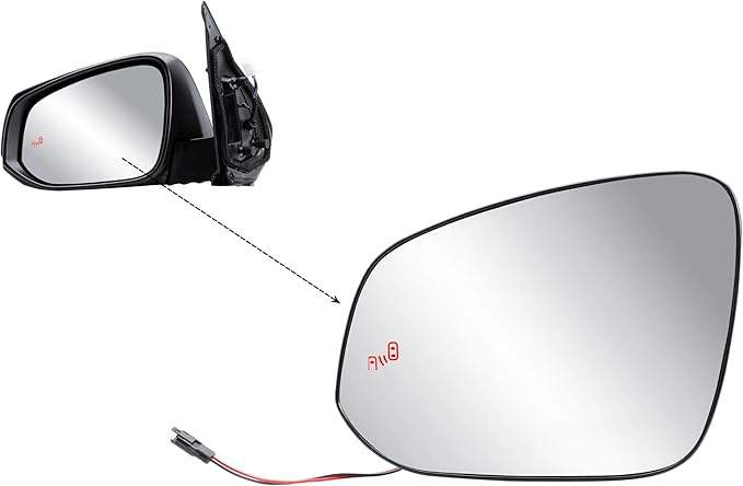 Replacement Driver Left Side Door Mirror Glass Heated and BLIS with Back Plate for Toyota Tacoma 4 Runner RAV4 2014-2023