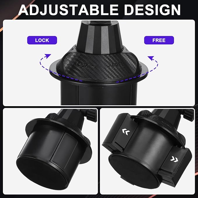 CALLARON Car Cup Holder Tray - Car Trays for Eating, 3-in-1 Adjustable Swivel CAR Food Tray, Universal Vehicle Cup Holder Exp
