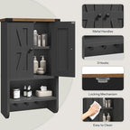 MAHANCRIS Bathroom Wall Cabinet, Farmhouse Medicine Cabinet with Adjustable Shelf, 3-Tier Wall-Mounted Storage Cabinet with 3