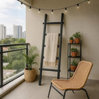 Blanket Ladder Fully Assembled 57in Wooden Ladder Shelf Living Room Bathroom Bedroom Decorative Wall Leaning Farmhouse Quilt 