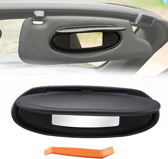 Car Sun Visor Mirror Covers and Base Replacement, Visor Vanity Mirror Caps w/Mirror for Porsche 996/997-911 986/987 for Boxster for Cayman 1996-2010,Left Driver or Right Passenger Side,1PCS