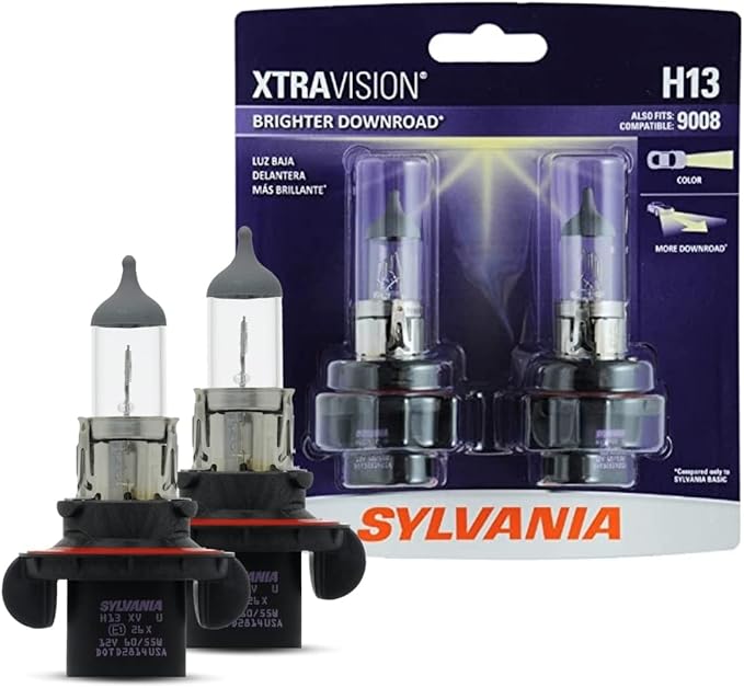 SYLVANIA - H13 XtraVision - High Performance Halogen Headlight Bulb, High Beam, Low Beam and Fog Replacement Bulb (Contains 2