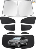 FSHAANY'S 8pcs Car Window Shades for Chevrolet Equinox 2018-2024, Full Coverage Sunshades for Front Rear Side Windows and Windshield, UV Protection Shades for Privacy and Sun Block