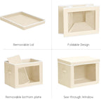 Homsorout Storage Bins with Lids - Small Fabric Organizers with Window, Collapsible Storage Bins for Clothes, Decorative Clos