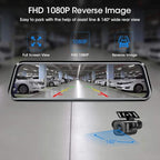 10'' Mirror Dash Cam Night Vision 1080P FHD Full Touch Screen Front and Rear View Backup Camera for Cars Loop Recording Strea