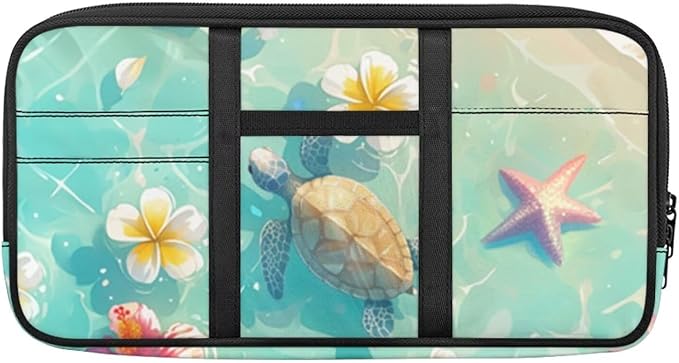 Summer Car Sun Visor Organizer Tactical Sunvisor Organizers with Zipper Storage Pouch Universal Accessories for Truck SUV,Summer Sea Turtle