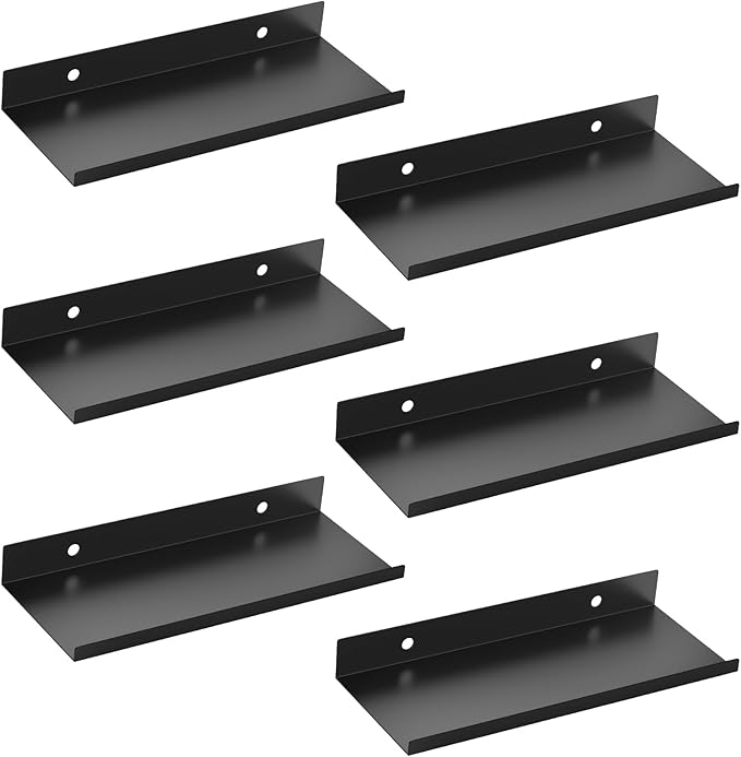 6 Pack 10 X 4 Inch Pegboard Shelves, Metal Peg Board Shelves Accessories, Can Be Used for Walls or Pegboards, Suitable for Ba