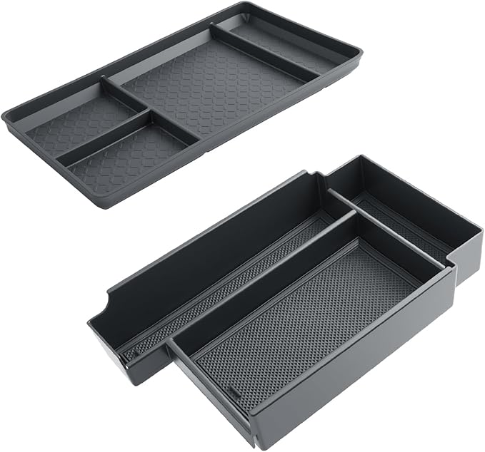 BIBIBO 2Pack for 2026 Pathfinder Center Console Organizer 2026 Nissan Pathfinder Console Armrest Insert Tray +Under Central Organizer Tray 2026 Nissan Pathfinder Accessories