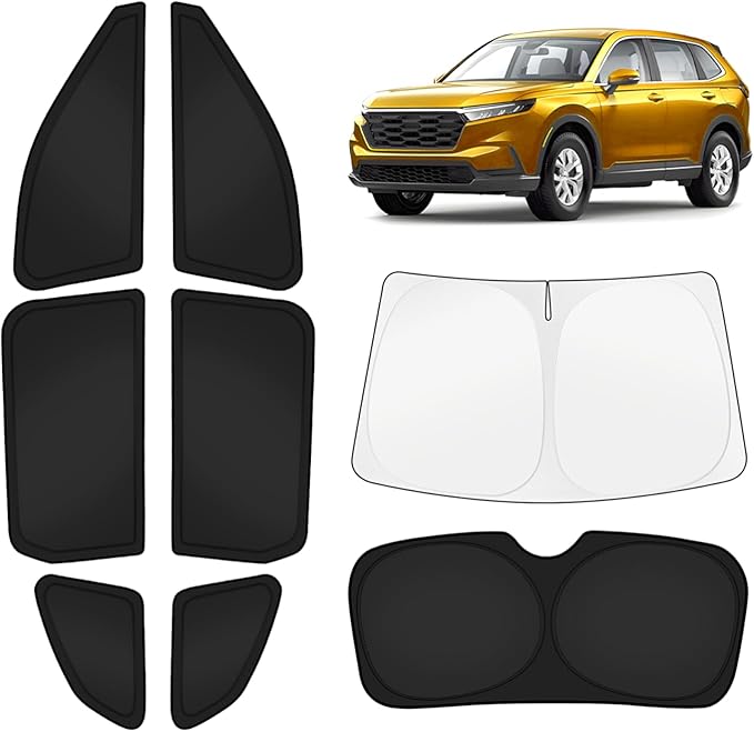 KUST Car Window Shades for Honda CR-V 2023-2025 2026 Windshield Sun Shade Side Window Cover UV Block Privacy Protection CRV Accessories for Camping Blackout Rear Back Full Set 8PCS