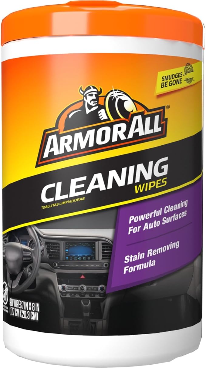 Armor All Car Cleaning Wipes, Wipes for Car Interior and Car Exterior, 90 Wipes Each