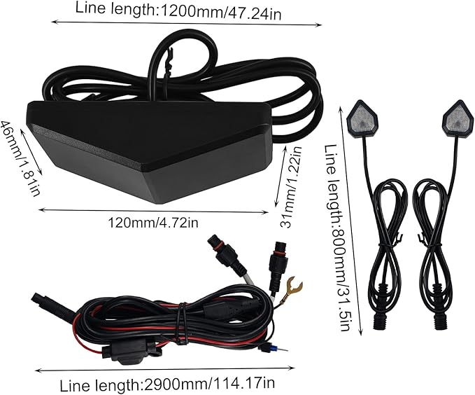 Blind Spots Monitoring System – compact elegant versatile portable sturdy, 65.62ft Range Detection, Warning Light Universal V