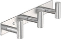 VAEHOLD Silvery Hat and Coat Wall Mount Rack - 3 Hooks for Robes, Bags, Keys, and Towels - Bathroom Towel Hanger Organizer (1