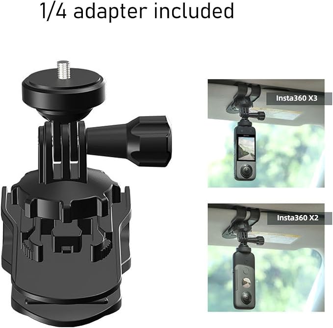 Video Sun Visor Mount Bracket Visor Mount for Dash Cam Quick Release Easy Install Stable 180 Degree Rotation for Action Camera
