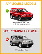 Tuyoung 300lbs Lockable Roof Rack Cross Bars Compatible with Jeep Patriot 2007-2017 with Raised Side Rails,Heavy Duty Anti-Theft Aluminum Roof Rails Crossbars Cargo Carrier Bag Black Bike