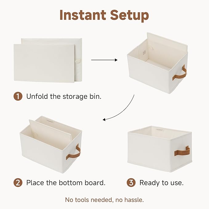 StorageWorks Closet Organizer Storage Baskets, Storage Bins for Shelves, Fabric Organization and Storage, Foldable Closet Org