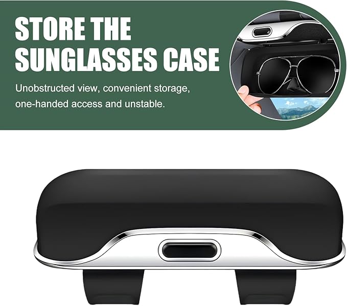 Sunglass Holder for Car Visor, Multi-Functional Auto Sun Visor Eyeglass Holder, Shockproof Dustproof Sunglasses Protective Storage Case, Universal for Vehicle, Sedan, Truck
